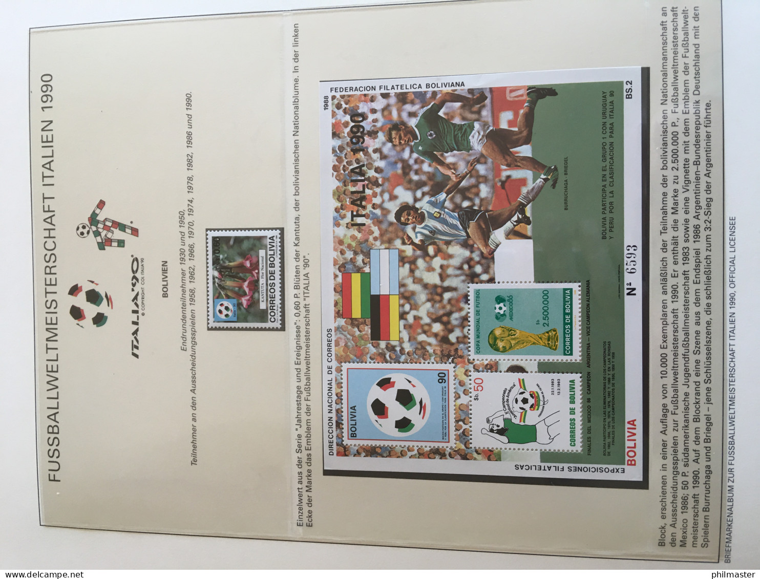 Fußball-WM 1990 Italien, offizielle Sammlung im Lindner-Ringbinder