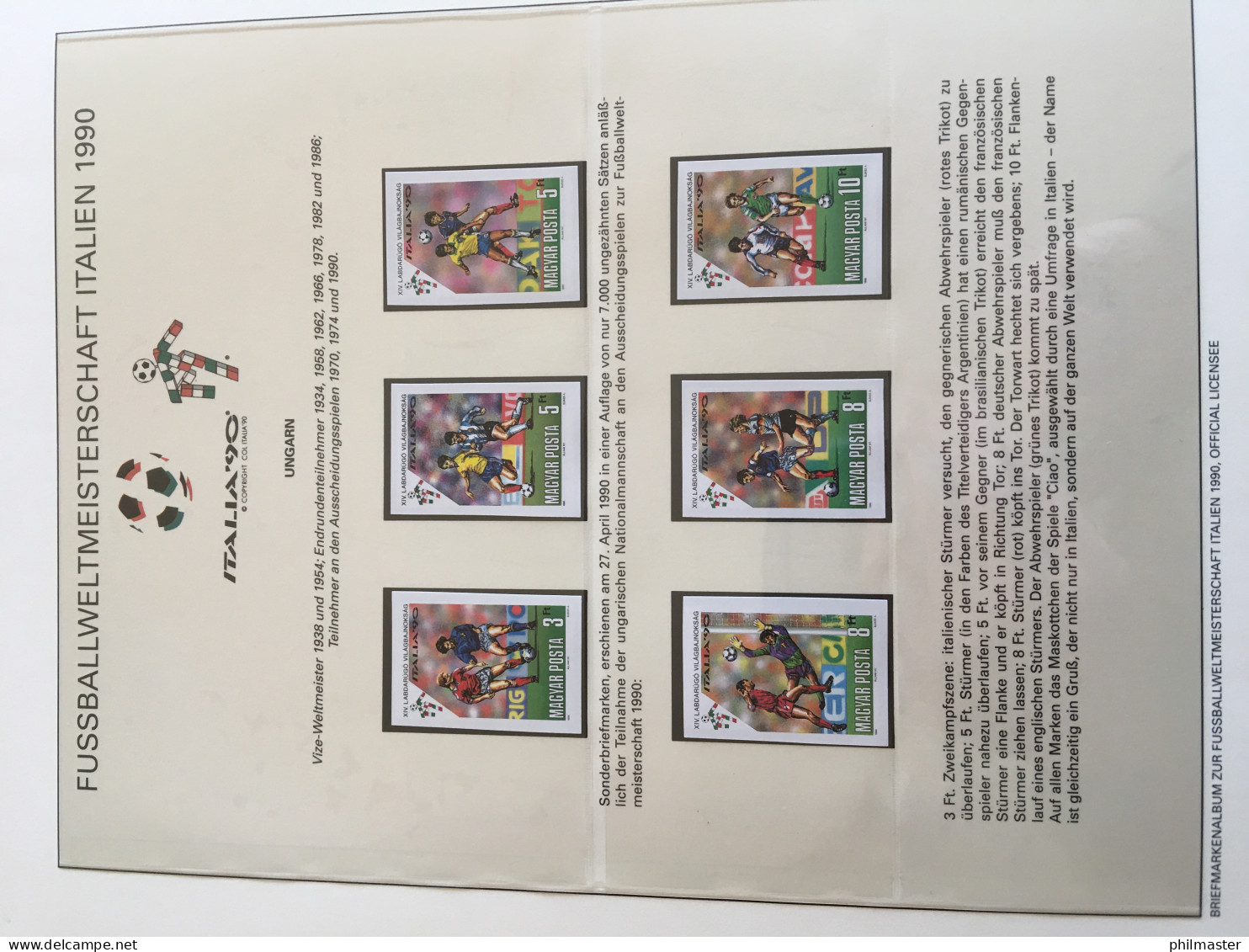 Fußball-WM 1990 Italien, offizielle Sammlung im Lindner-Ringbinder