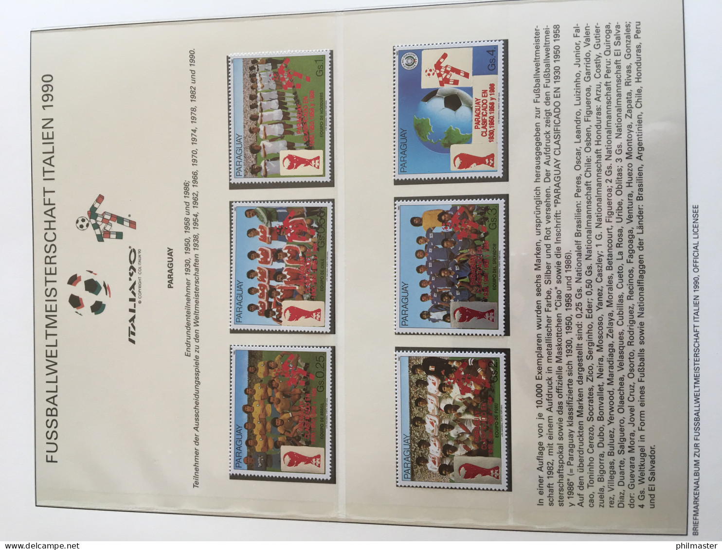 Fußball-WM 1990 Italien, offizielle Sammlung im Lindner-Ringbinder