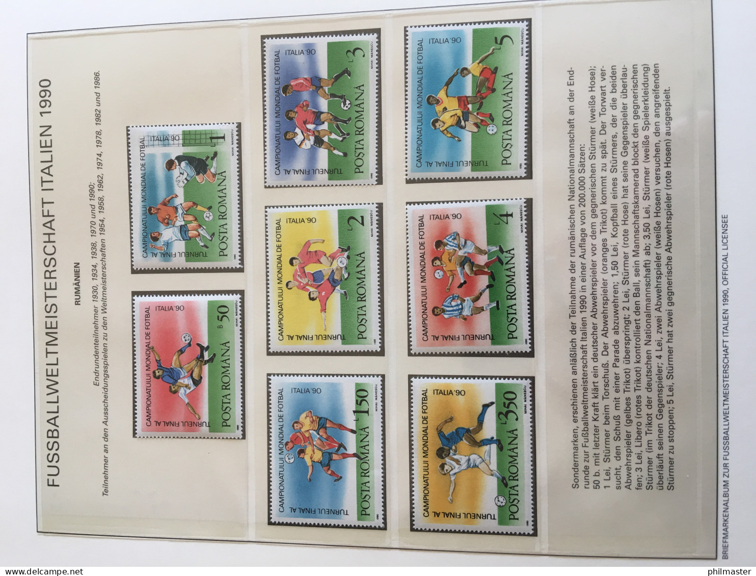 Fußball-WM 1990 Italien, offizielle Sammlung im Lindner-Ringbinder