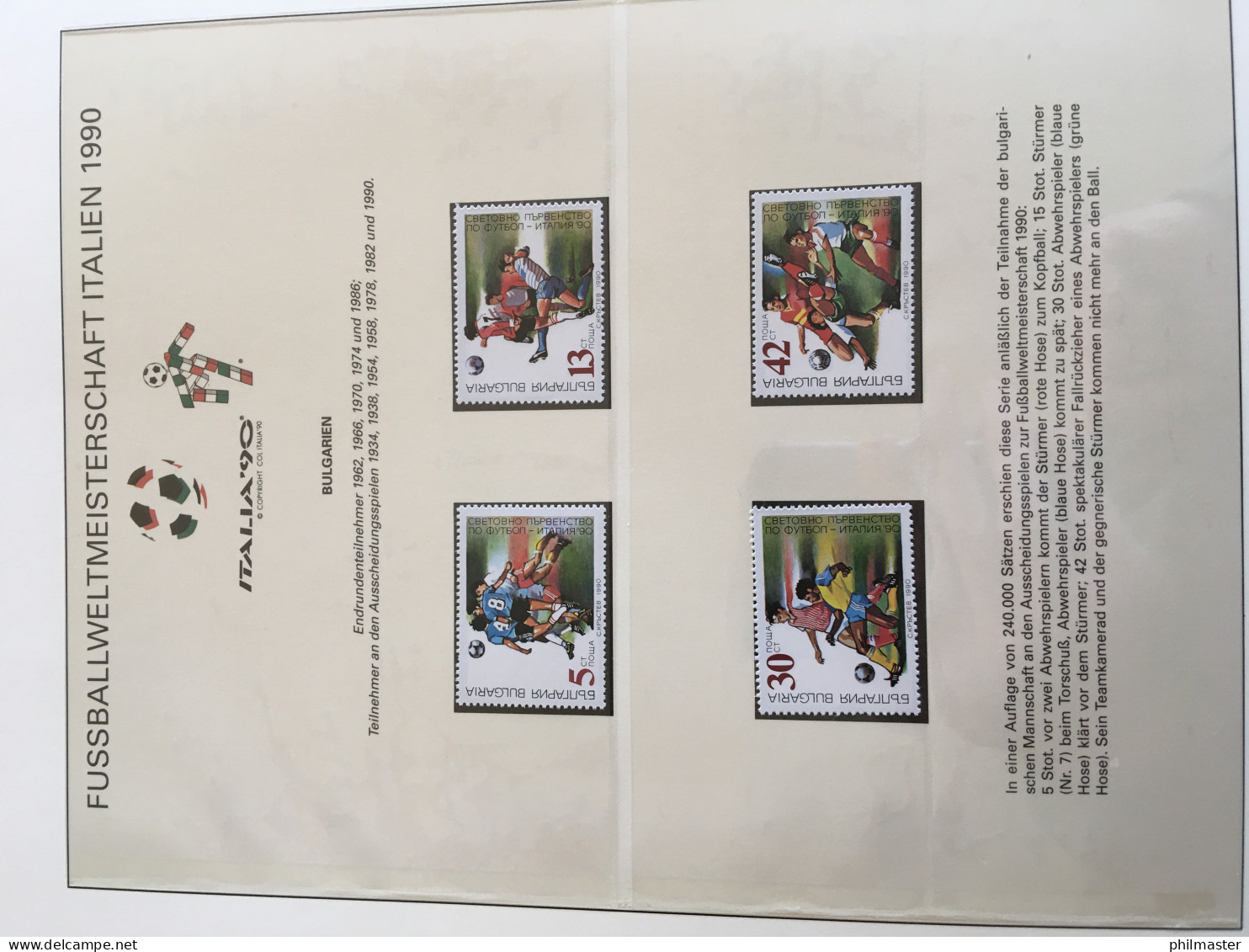 Fußball-WM 1990 Italien, offizielle Sammlung im Lindner-Ringbinder