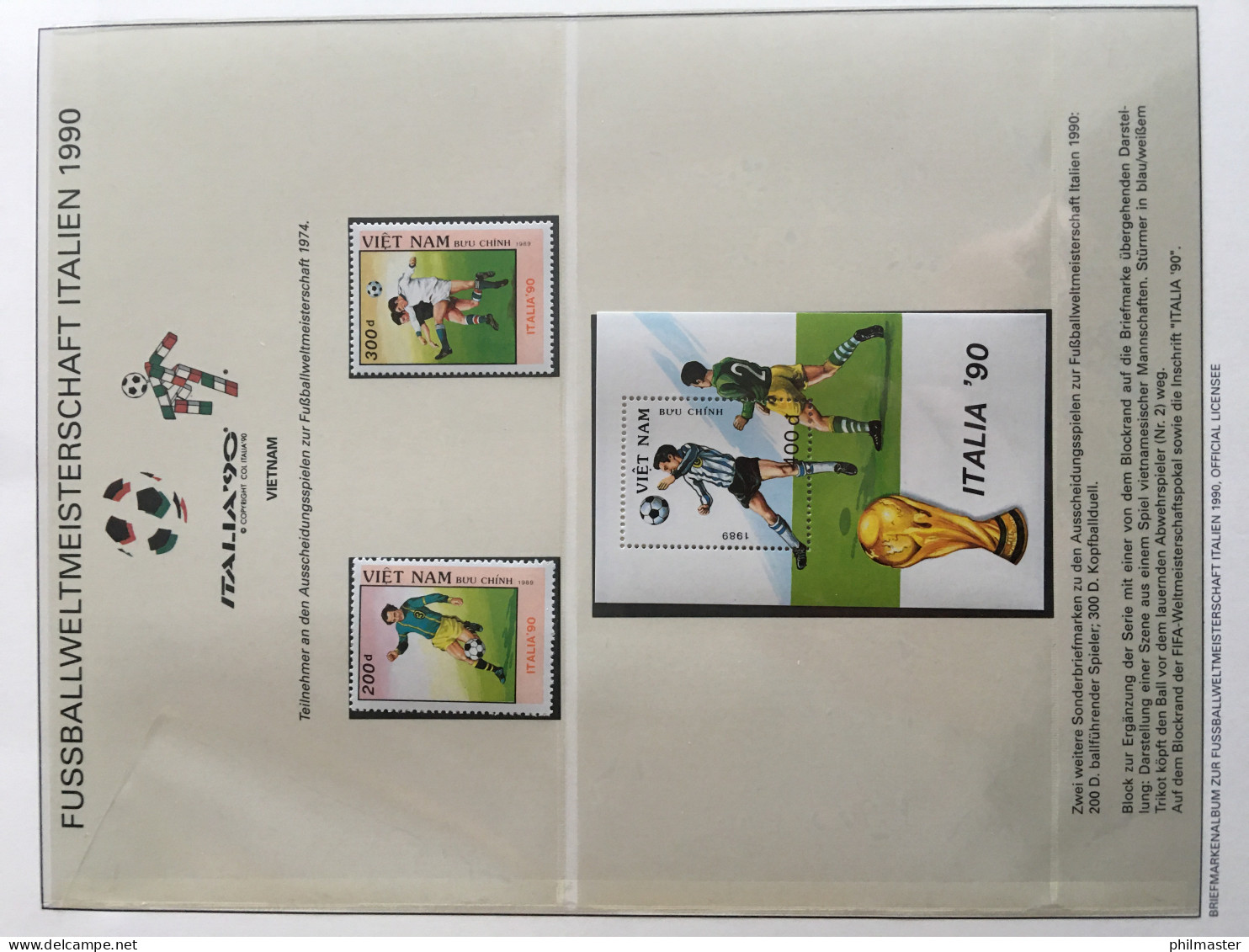 Fußball-WM 1990 Italien, offizielle Sammlung im Lindner-Ringbinder