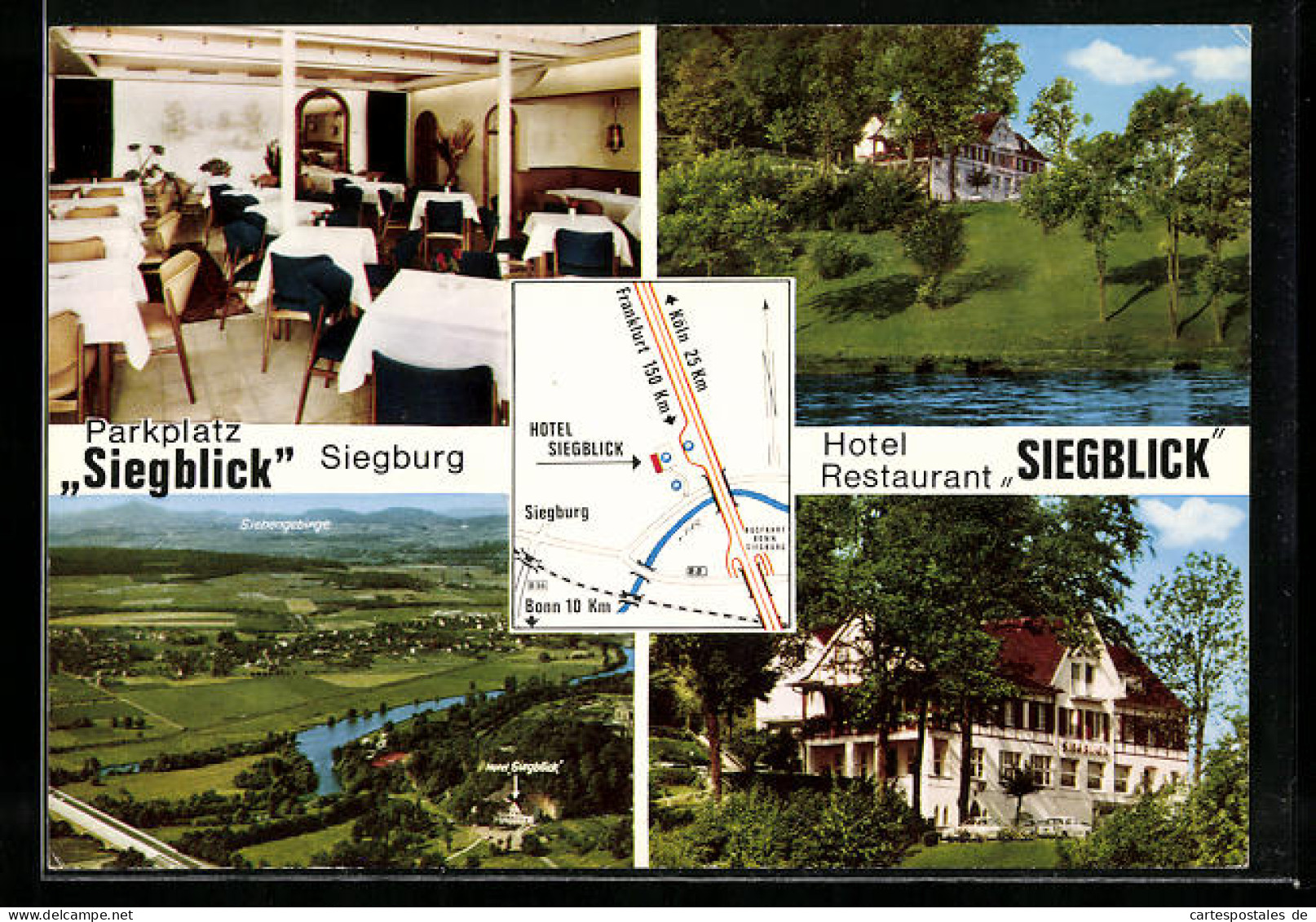 AK Siegburg, Hotel-Restaurant Siegblick, Ortsansicht Aus Der Vogelschau  - Siegburg