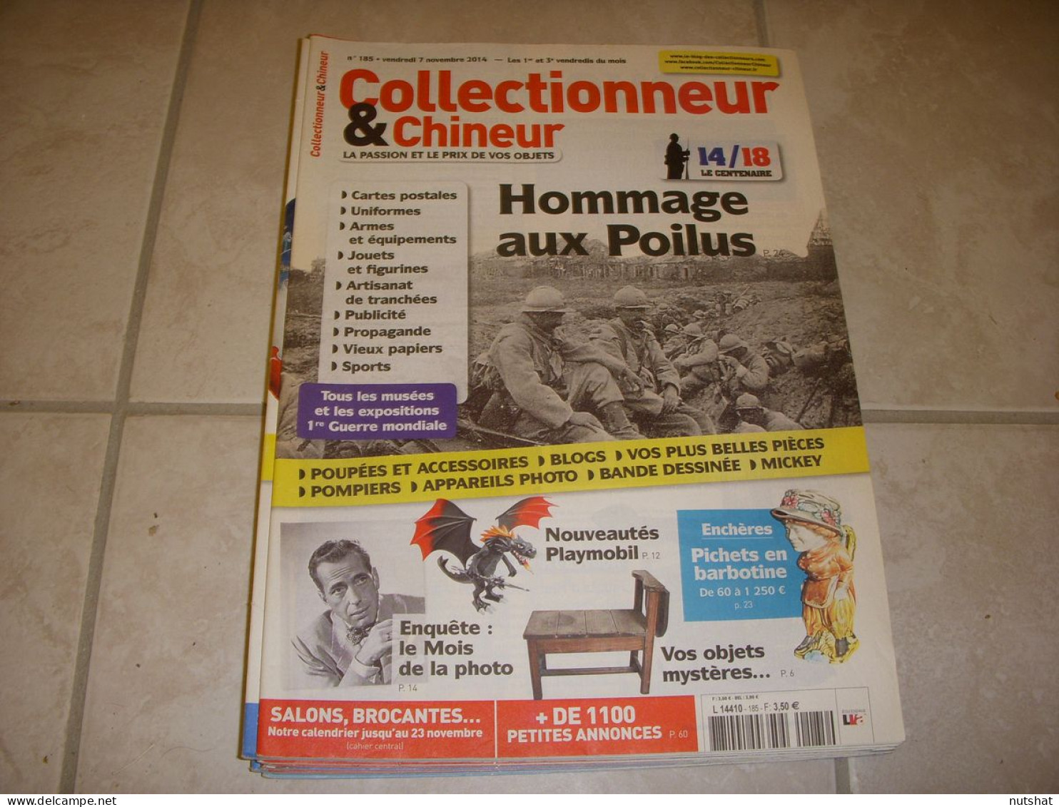 COLLECTIONNEUR CHINEUR 185 07.11.2014 HOMMAGE Aux POILUS CP JOUETS PUB SPORTS - Verzamelaars