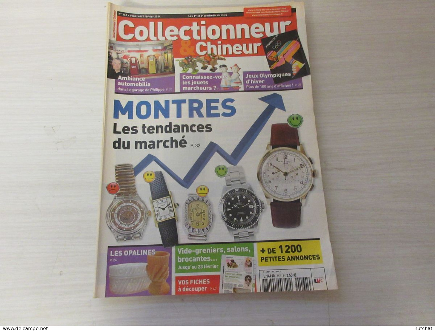 COLLECTIONNEUR CHINEUR 167 07.02.2014 MONTRE OPALINES AFFICHES JO HIVER CHAMONIX - Collectors