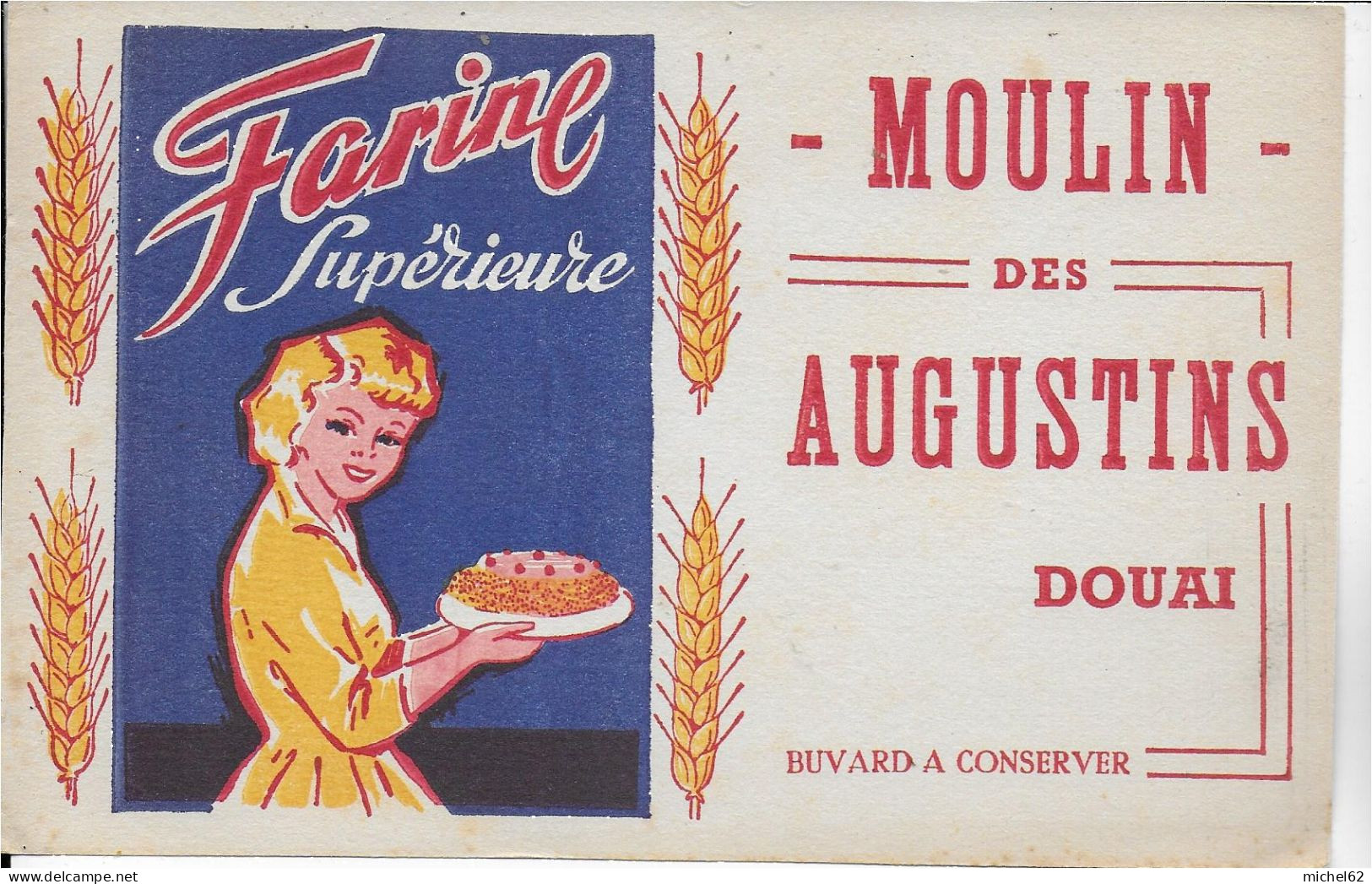 BUVARD ANNEES Neuf   50's  FARINE MOULIN DES AUGUSTINS DOUAI NORD - Food