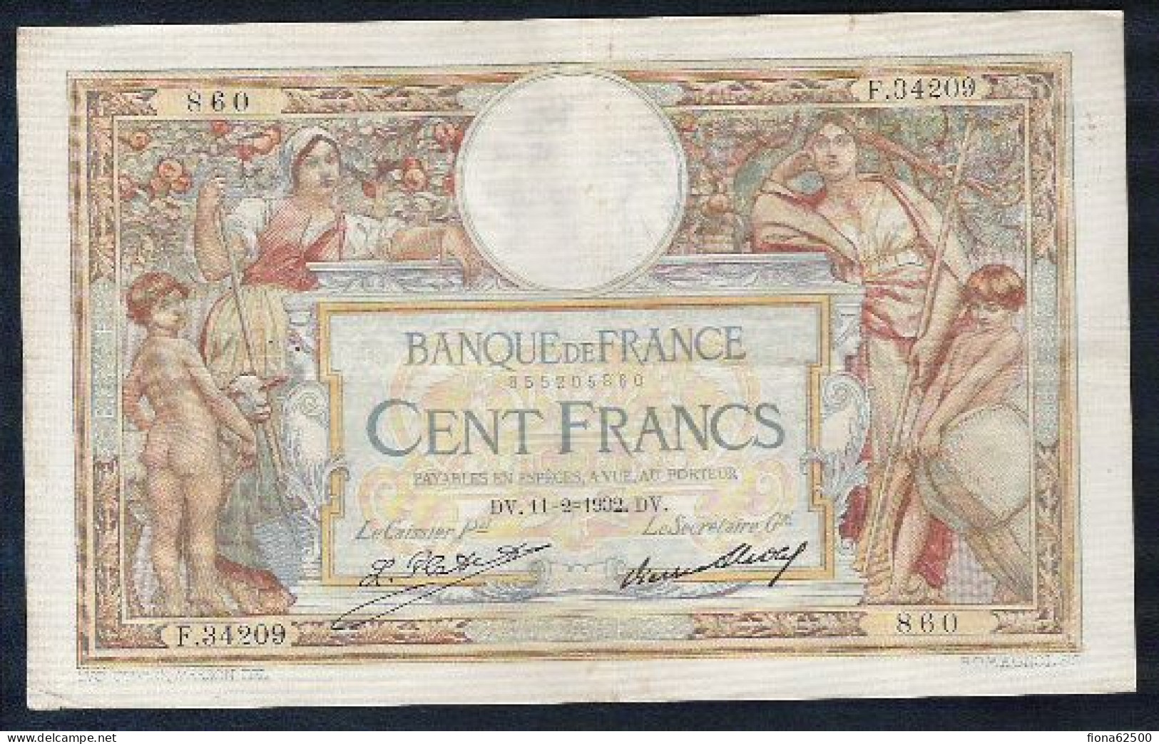 BILLET DE CENT FRANCS . L . O . MERSON . - 100 F 1908-1939 ''Luc Olivier Merson''