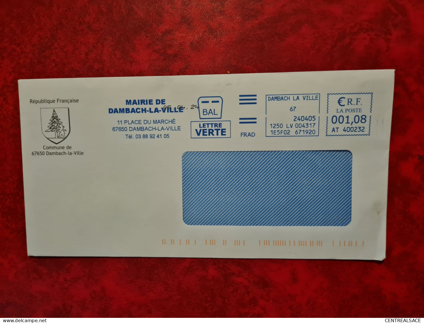 LETTRE ENTETE MAIRIE DE DAMBACH LA VILLE HERALDIQUE - Storia Postale