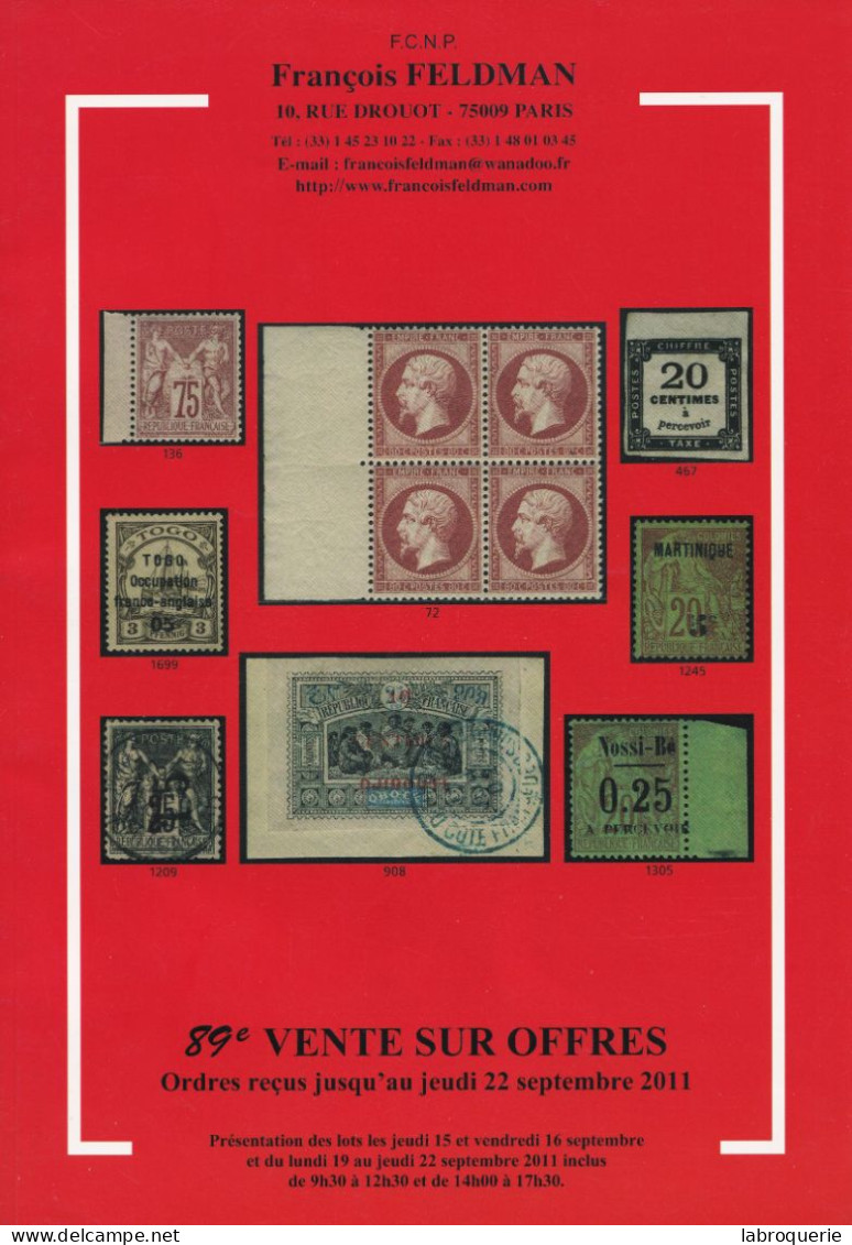 LIT - VSO - François FELDMAN - Ventes N° 89/93 - Catálogos De Casas De Ventas