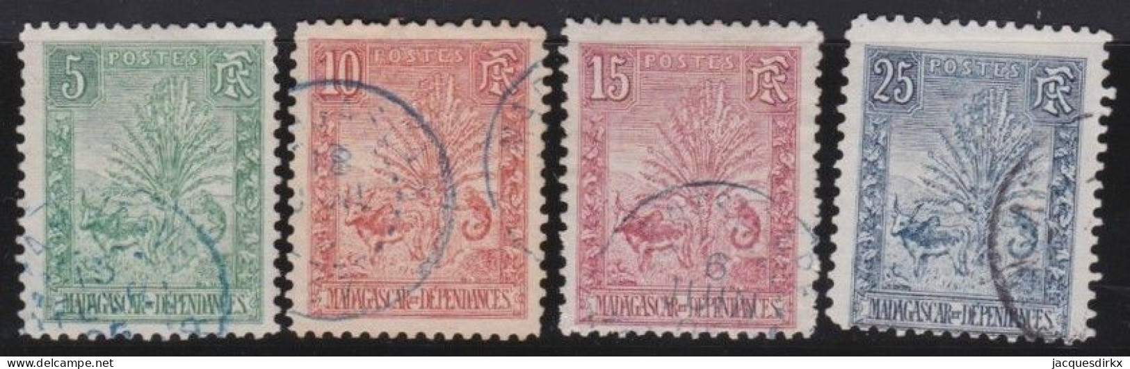 Madagascar   .  Y&T   .    4 Timbres   .      O     .      Oblitéré - Oblitérés