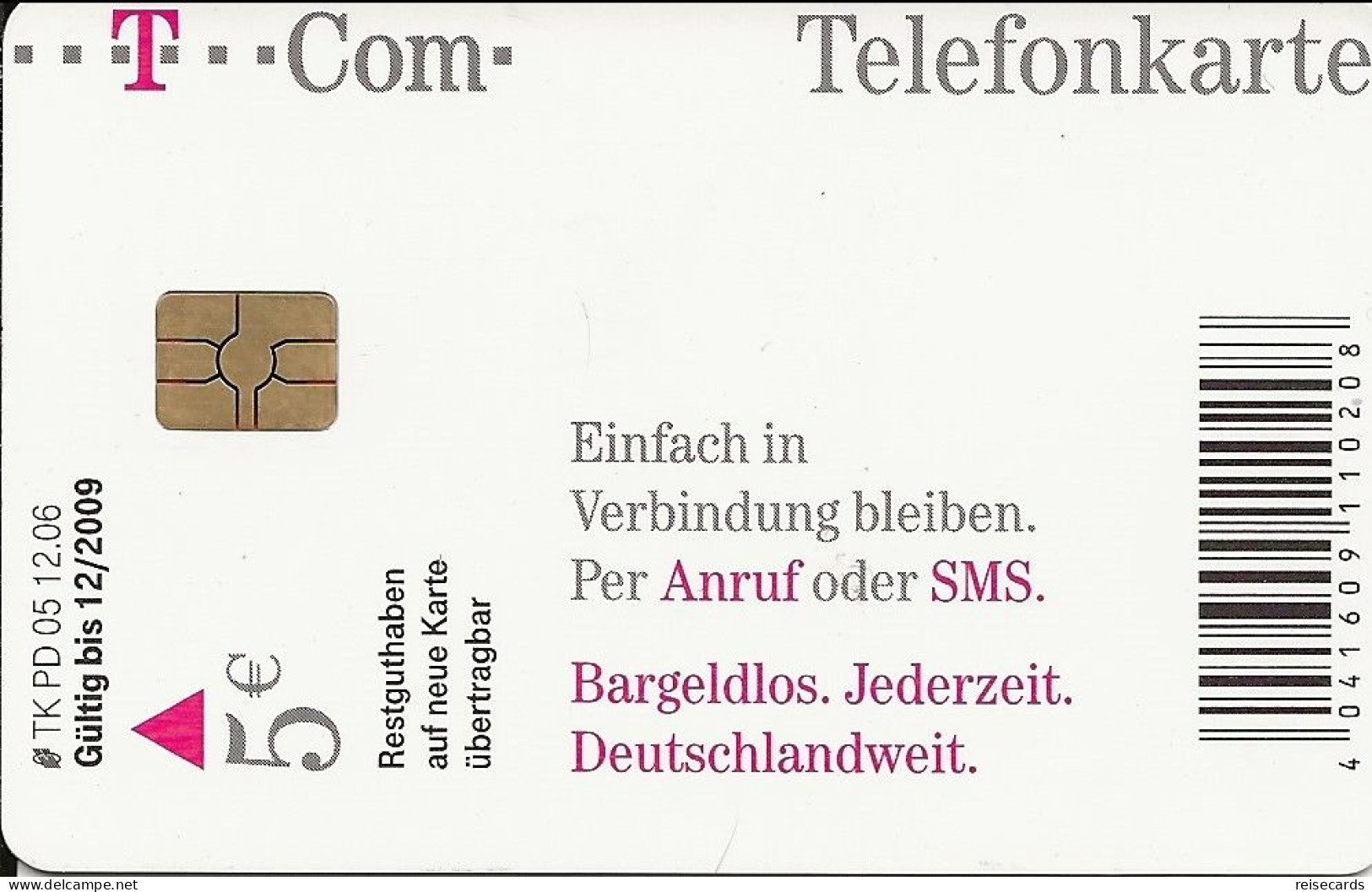 Germany: Telekom PD 05 12.06 Anruf Oder SMS, Bargeldlos - P & PD-Series: Schalterkarten Der Dt. Telekom