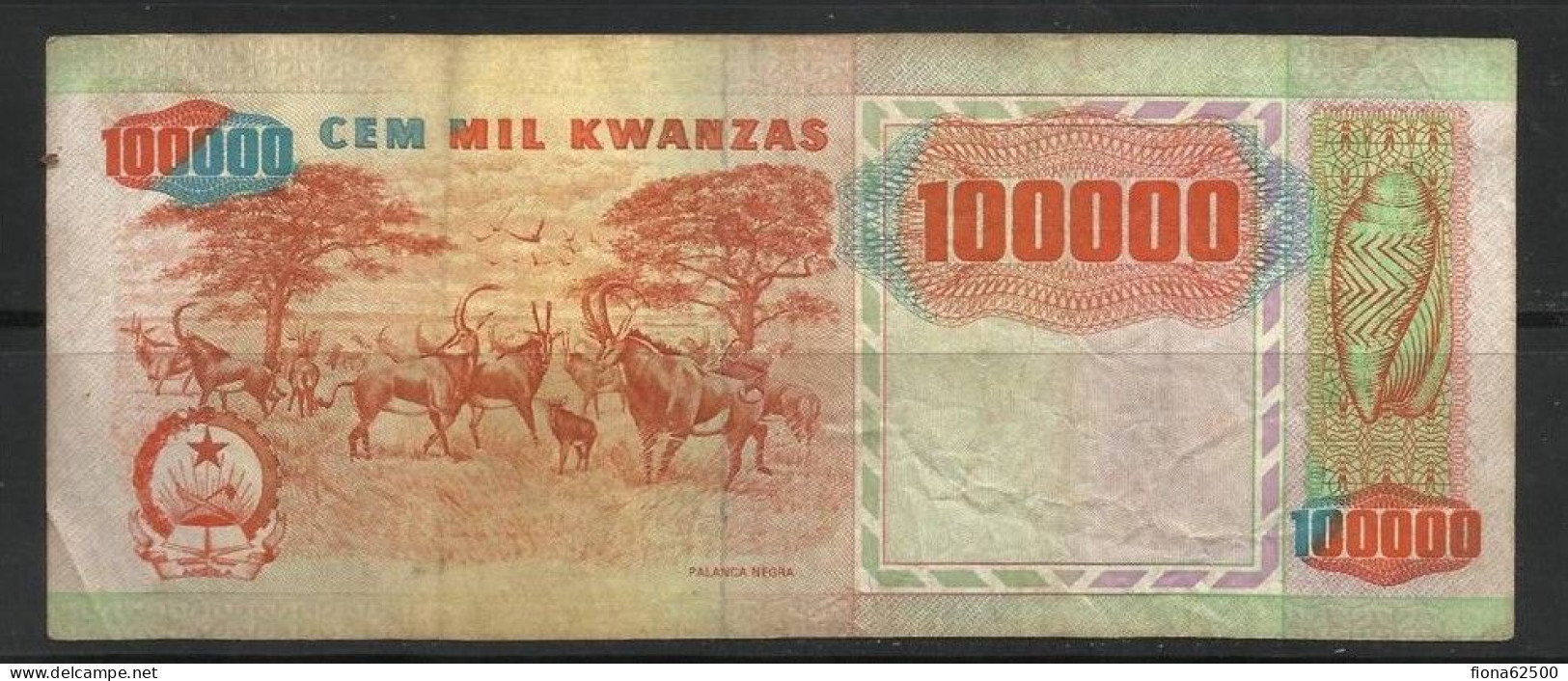Angola 1991 100,000 Kwanzas ERROR . 10000 Au Lieu De 100000 . - Angola