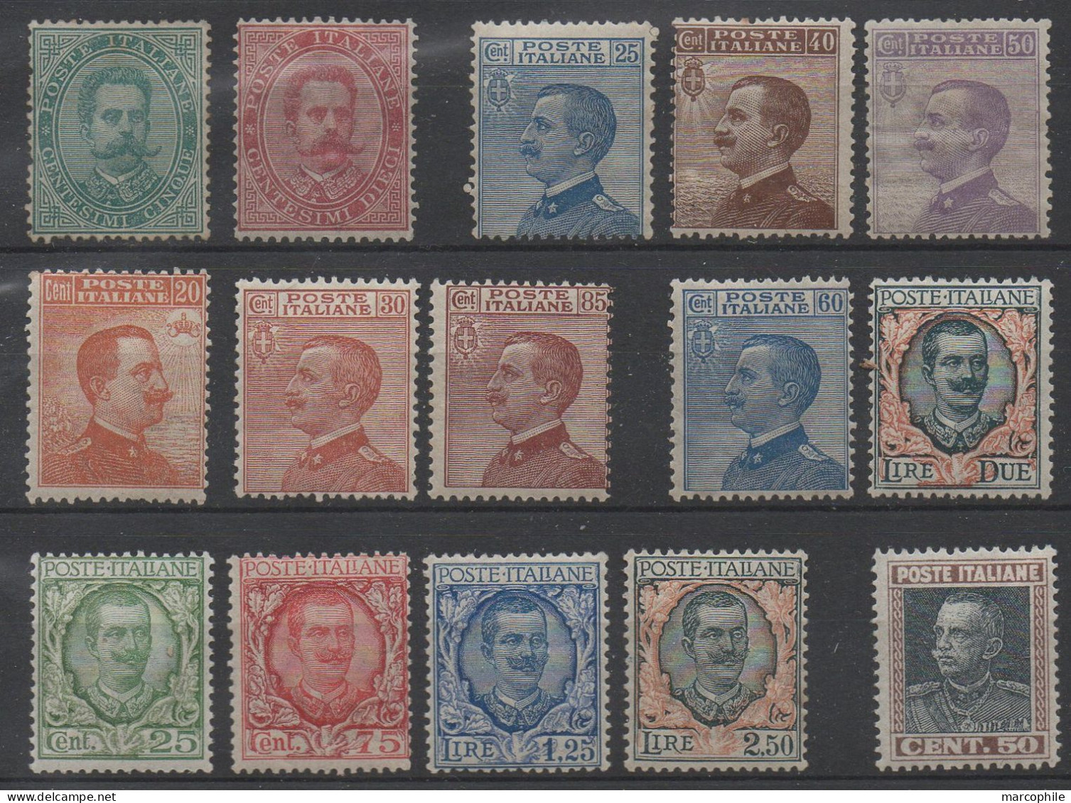 ITALIA -/ 1879-1927 ENSEMBLE DE TIMBRES * / COTE + 500.00 EUROS (ref 8598) - Lotti E Collezioni