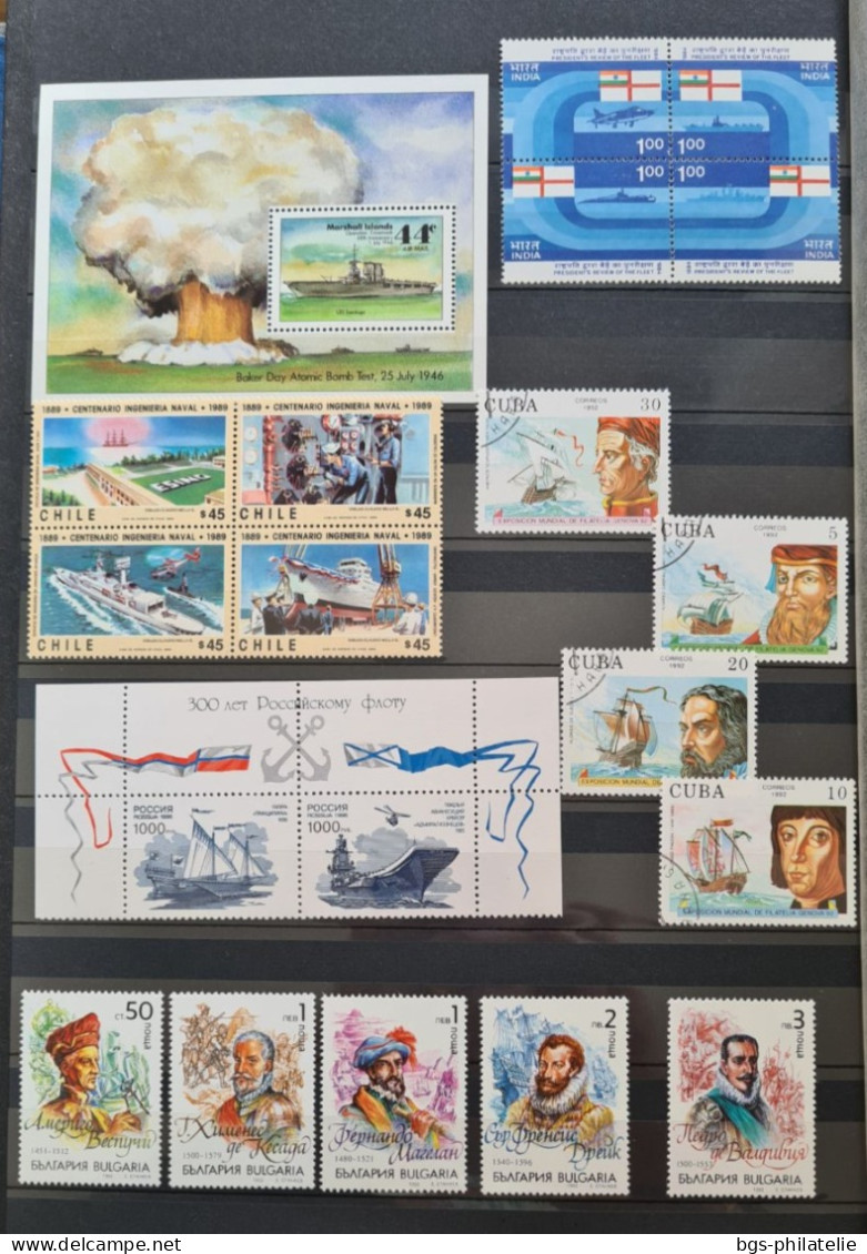 Collection De Timbres Sur Le Thème Des Bateaux. - Collections (sans Albums)