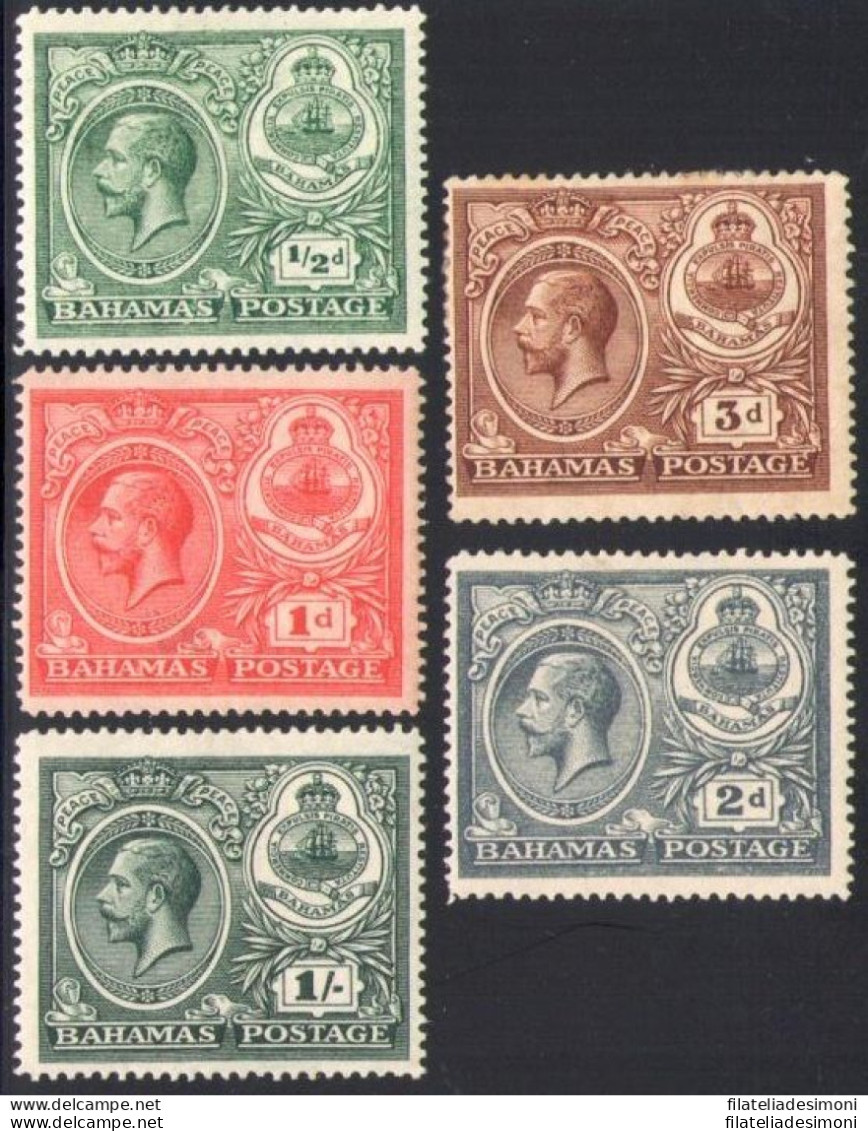 1920 BAHAMAS  - SG 106/110 5 Valori  MLH* - Other & Unclassified