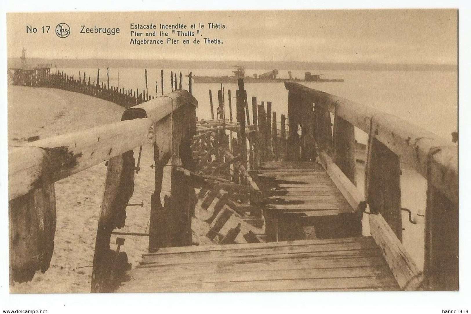 Zeebrugge Pier En De Thetis Ruines Weltkrieg Estacade Incendiée Htje - Zeebrugge