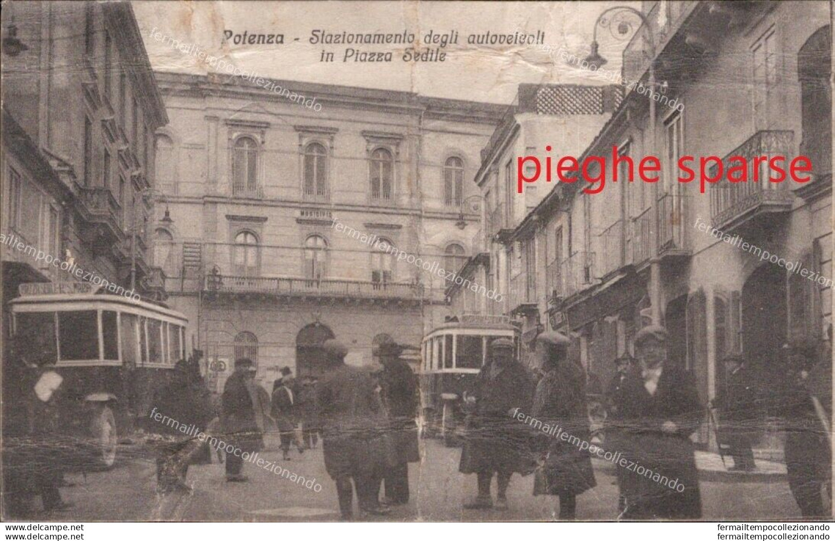 Ah192 Cartolina Potenza  Citta' Stazionamento Degli Autoveicoli In Piazza Sedile - Potenza