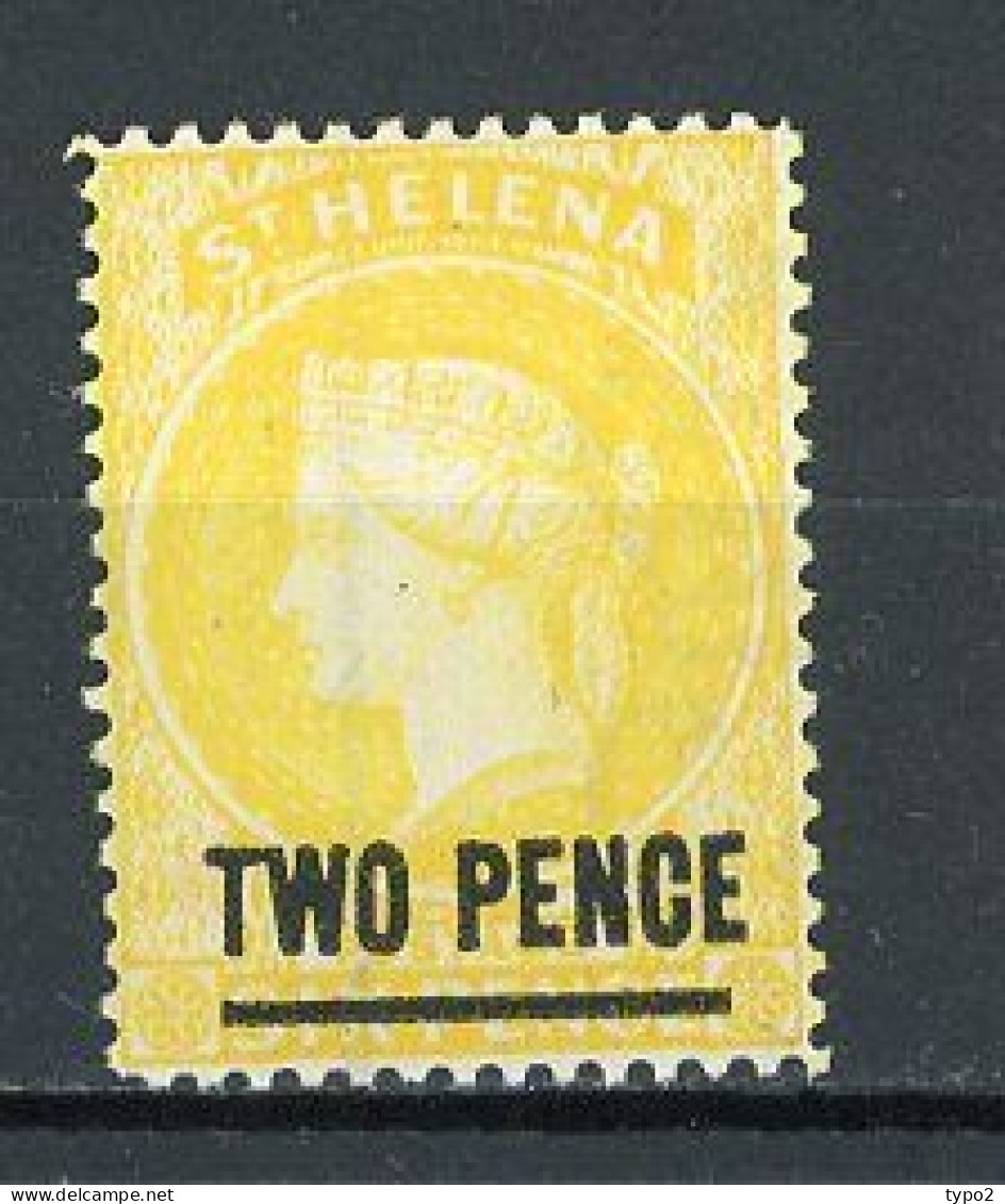 ST. HELENA  Yv. N° 14 Fil CA  *  2p  Jaune  Cote  4,5 Euro BE   2 Scans - Other & Unclassified