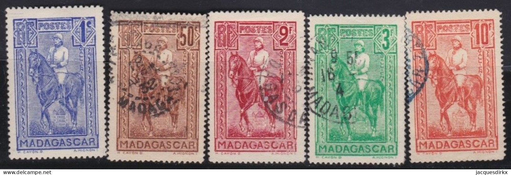 Madagascar   .  Y&T   .   183/187     .      O  ( 183: * )   .      Oblitéré - Gebraucht