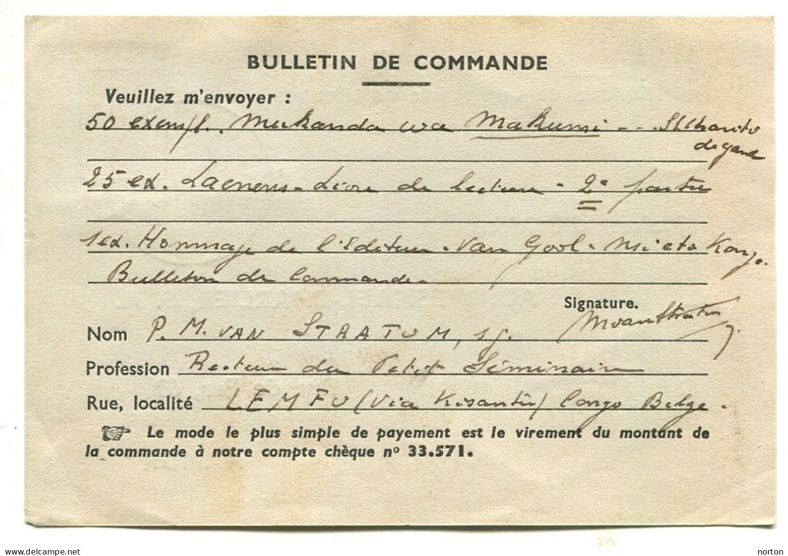 Congo Inkisi Oblit. Keach 10(-D) Sur C.O.B. 304 + 314 Sur Carte Commerciale Vers Namur Le 19/03/1954 - Brieven En Documenten
