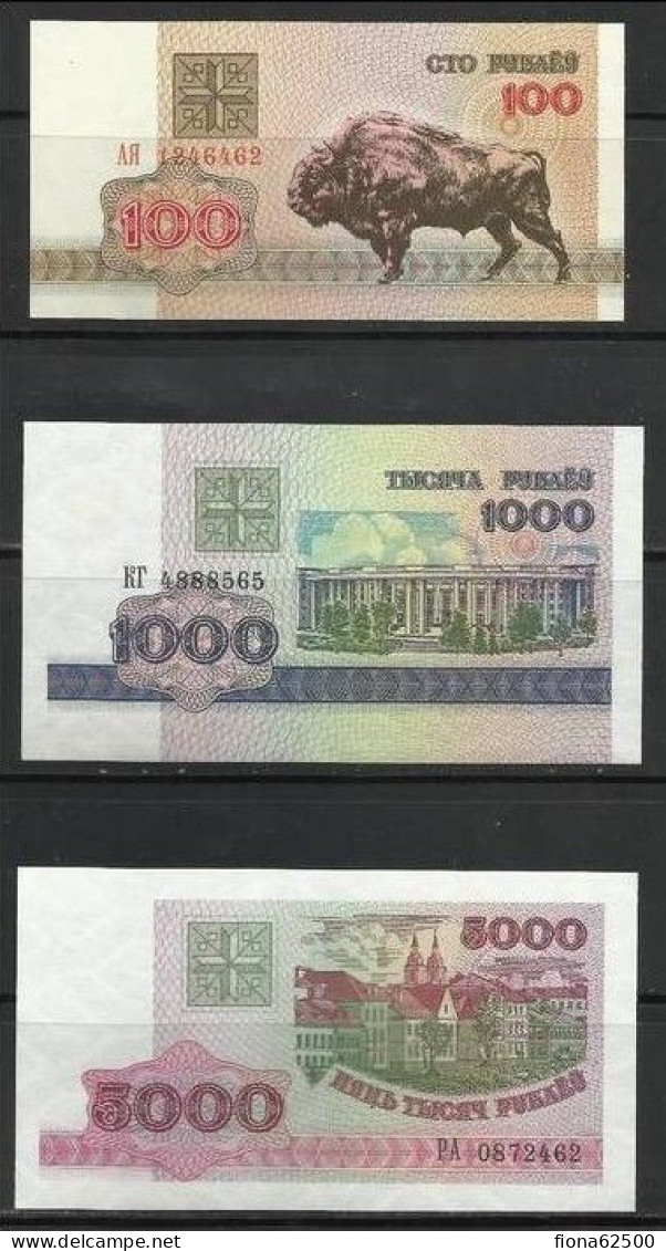 BELARUS . LOT DE 3 BILLETS . - Bielorussia