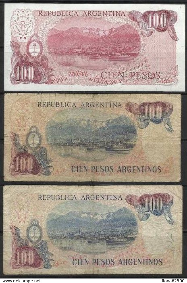 ARGENTINE . LOT DE TROIS BILLETS DE 100 PESOS . - Argentinien