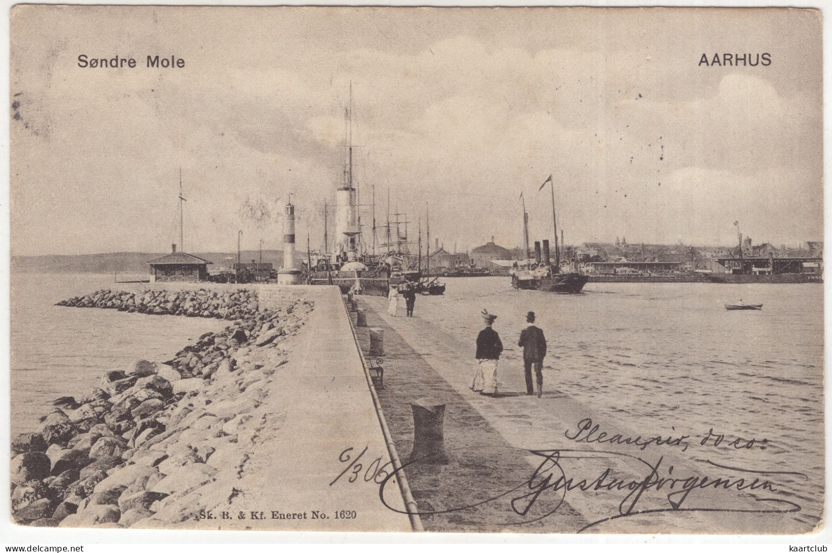 Sondre Mole - Aarhus - (Danmark) - 1906 - Steamer / Dampfer, Lighthouse/Phare - Danemark