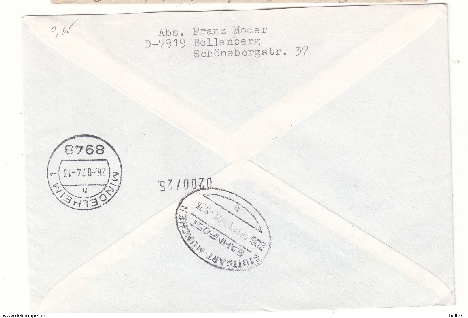 Vatican - Lettre Recom Exprès De 1974 - Oblit Citta Del Vaticano - Exp Vers Kirchheim - Cachet Train Stuttgart München - - Storia Postale