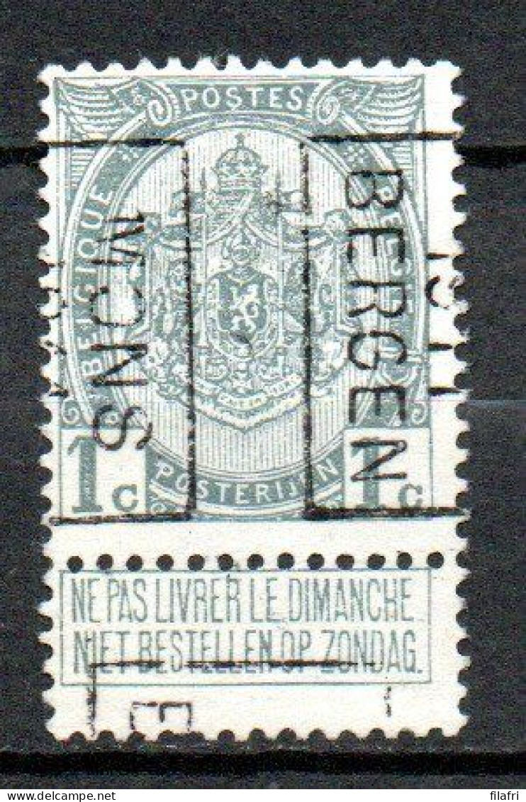 1638 Voorafstempeling Op Nr 81 - MONS 1911 BERGEN - Positie B - Roller Precancels 1910-19