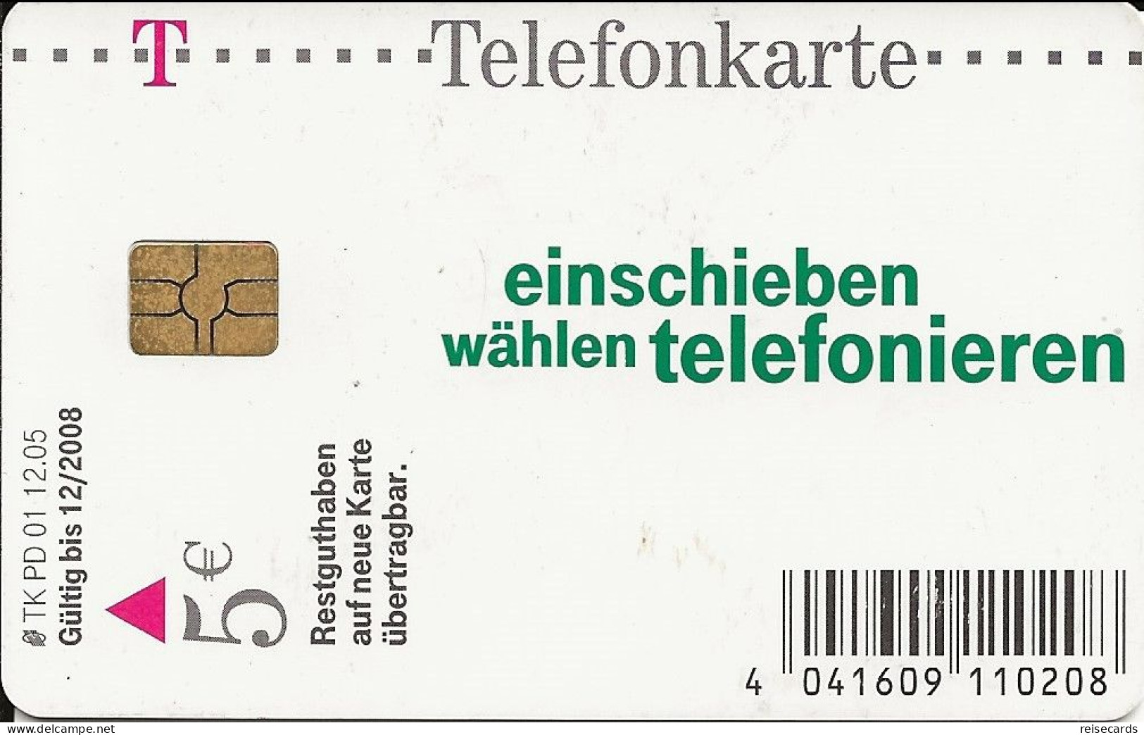 Germany: Telekom PD 01 12.05 Einschieben Wählen Telefonieren - P & PD-Series: Schalterkarten Der Dt. Telekom