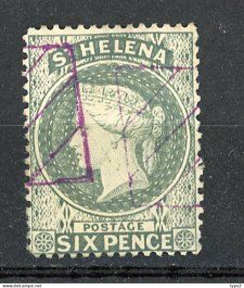 ST. HELENA  Yv. N° 18 Fil CA  (o)  6p  Gris Cachet D'annulation Cote  10 Euro BE   2 Scans - Sonstige & Ohne Zuordnung