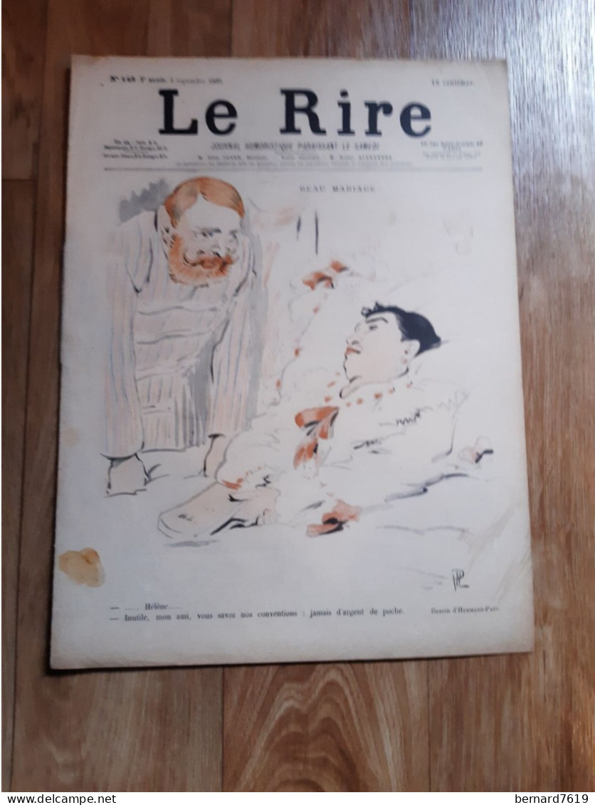 Journal Humoristique - Le Rire N°148 -   Annee 1897 - Dessin De D'hermann Paul - Lebegue - 1850 - 1899