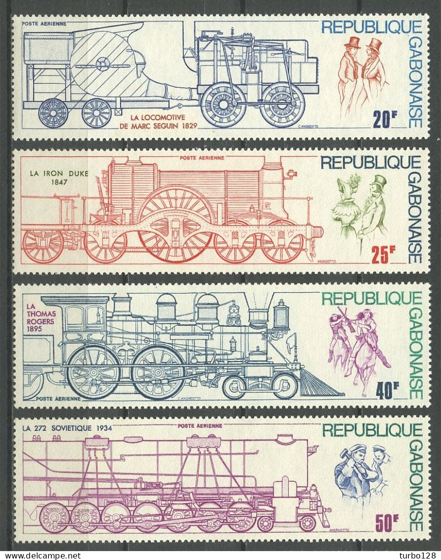 GABON 1975 PA N° 162/165 ** Neufs MNH Superbes C 11 € Trains Locomotives Seguin Duke Rogers La 272 Soviétique Transports - Gabon (1960-...)