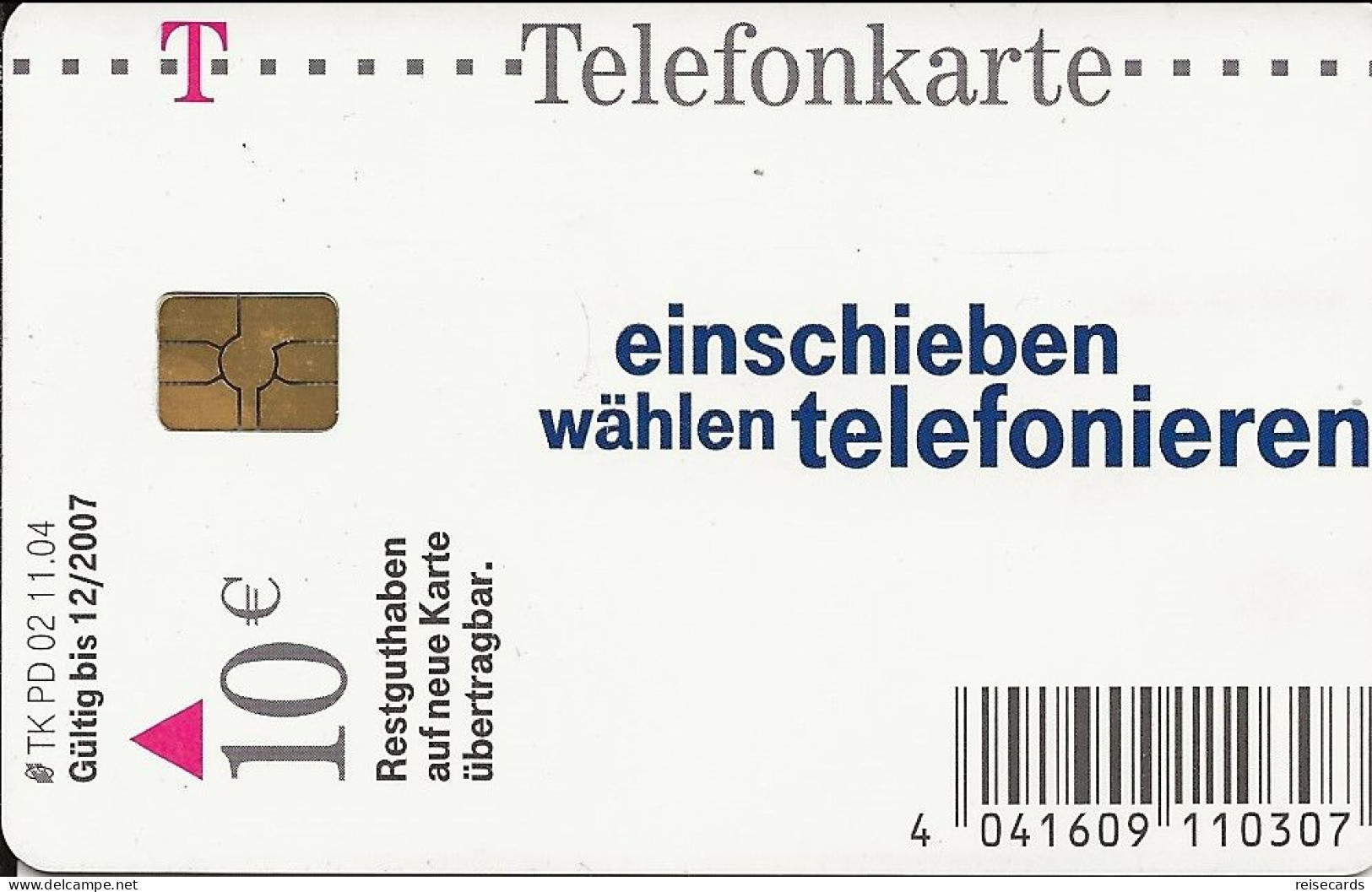 Germany: Telekom PD 02 11.04 Einschieben Wählen Telefonieren - P & PD-Serie : Sportello Della D. Telekom