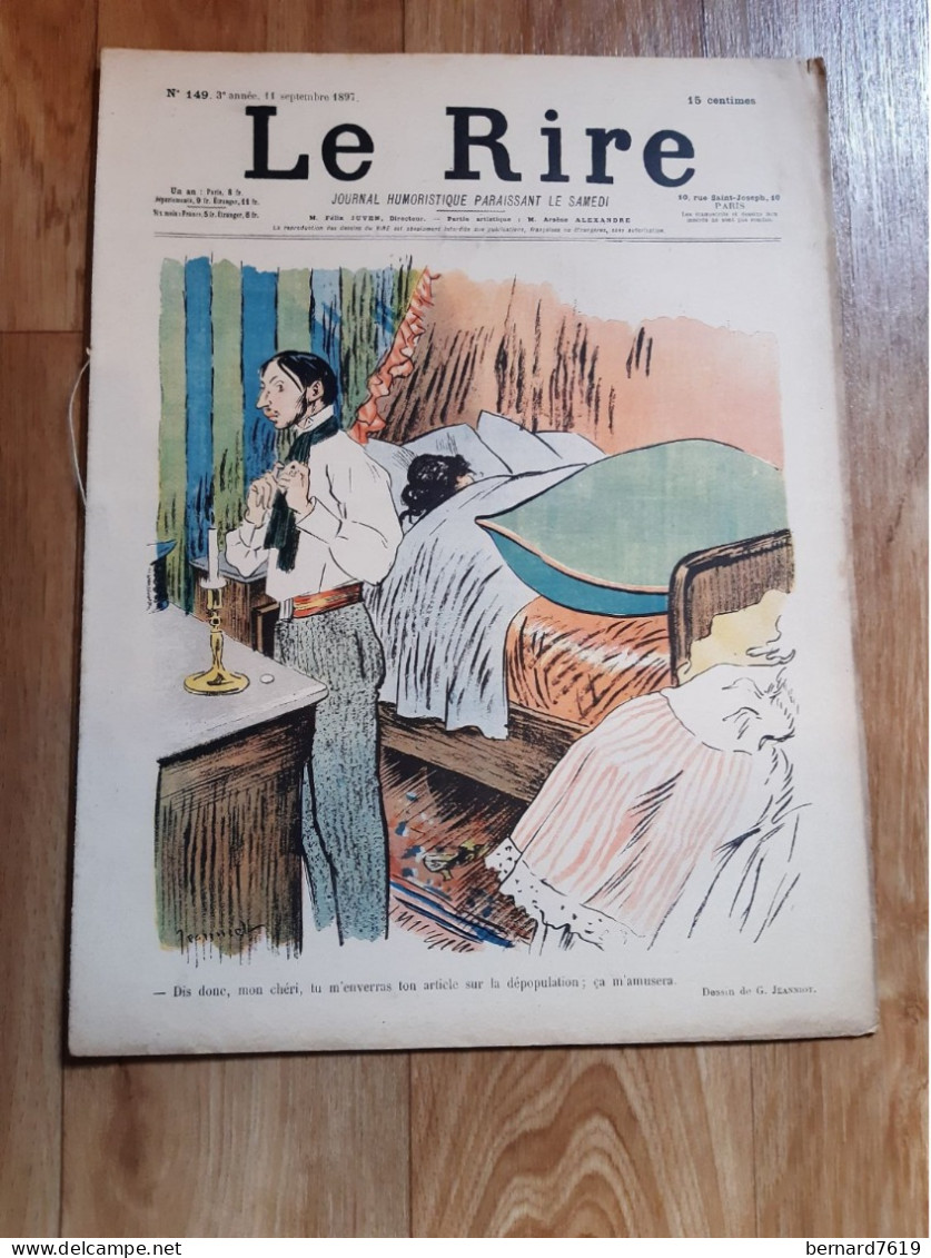 Journal Humoristique - Le Rire N°149 -   Annee 1897 - Dessin De  G Jeanniot - 1850 - 1899