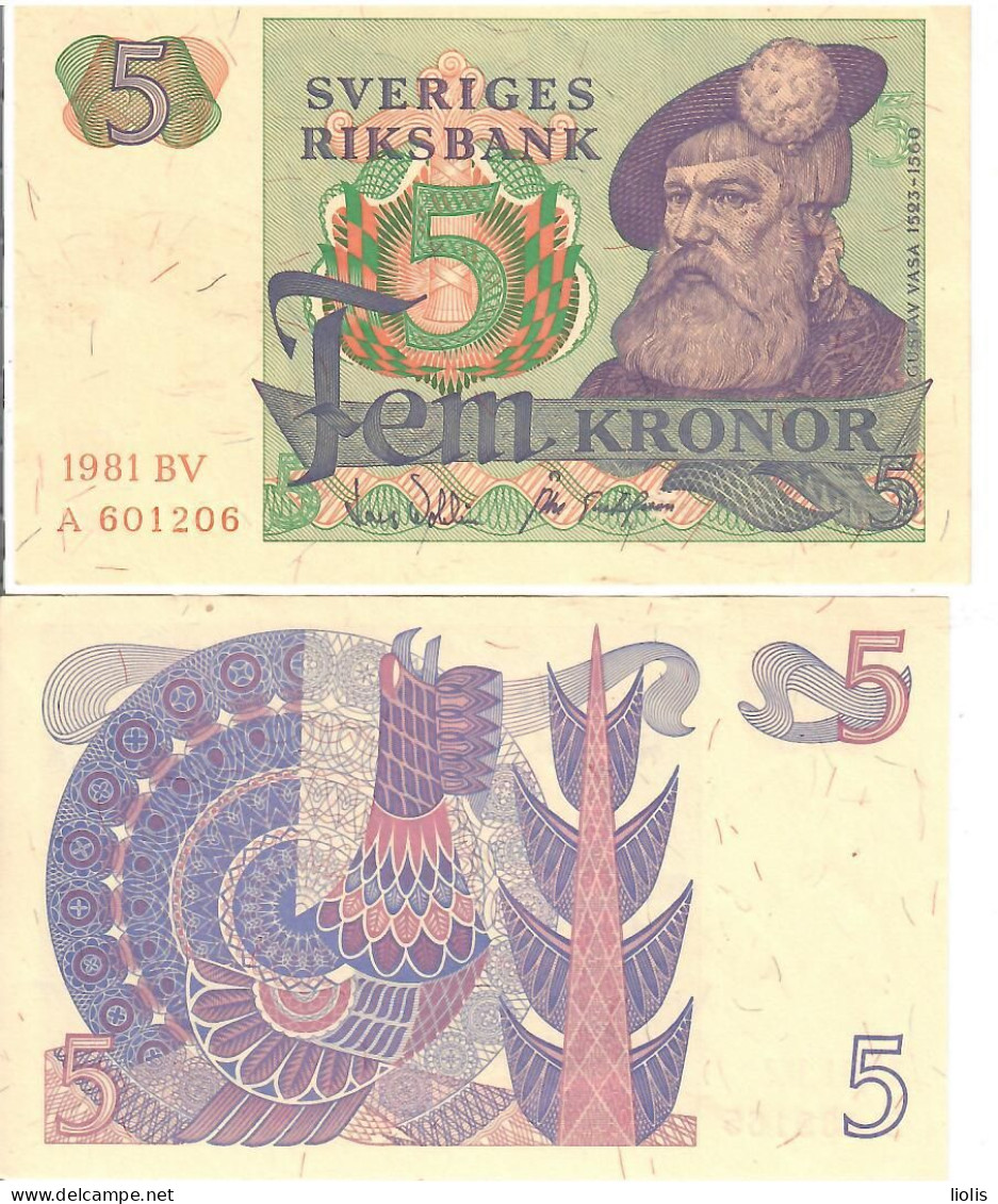 Sweden P-51 5 Kronor 1981  UNC - Sweden