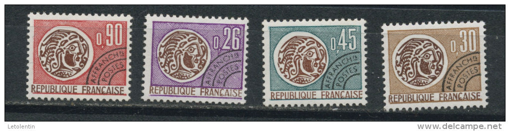 FRANCE -  PRÉOBLITÉRÉ MONNAIE GAULOISE - N° Yvert  130/133** - 1964-1988