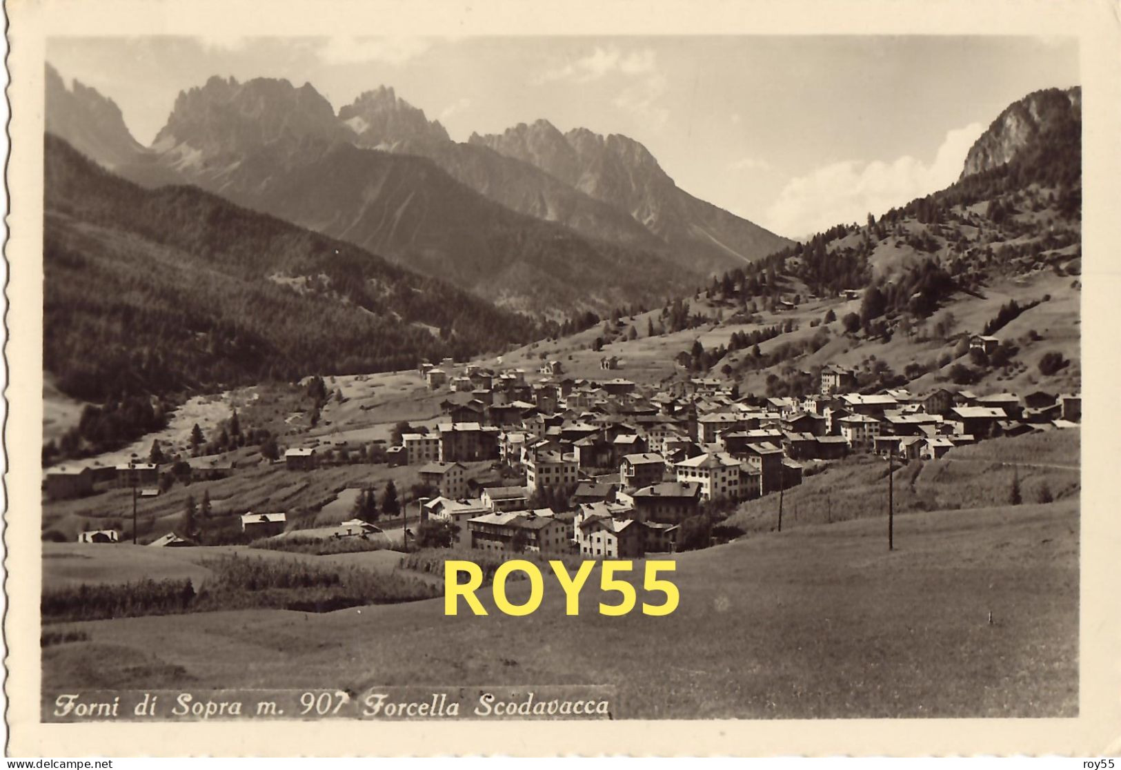 Friuli Venezia Giulia-udine-forni Di Sopra Forcella Scodavacca  Veduta Case Anni 40 50 ( Formato10 X 15 Viaggiata) - Sonstige & Ohne Zuordnung