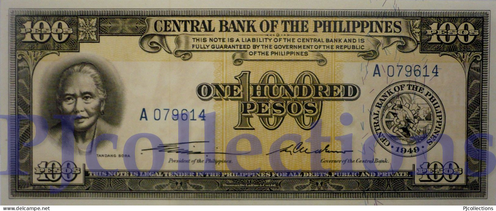 PHILIPPINES 100 PESOS 1949 PICK 139a UNC - Filippine