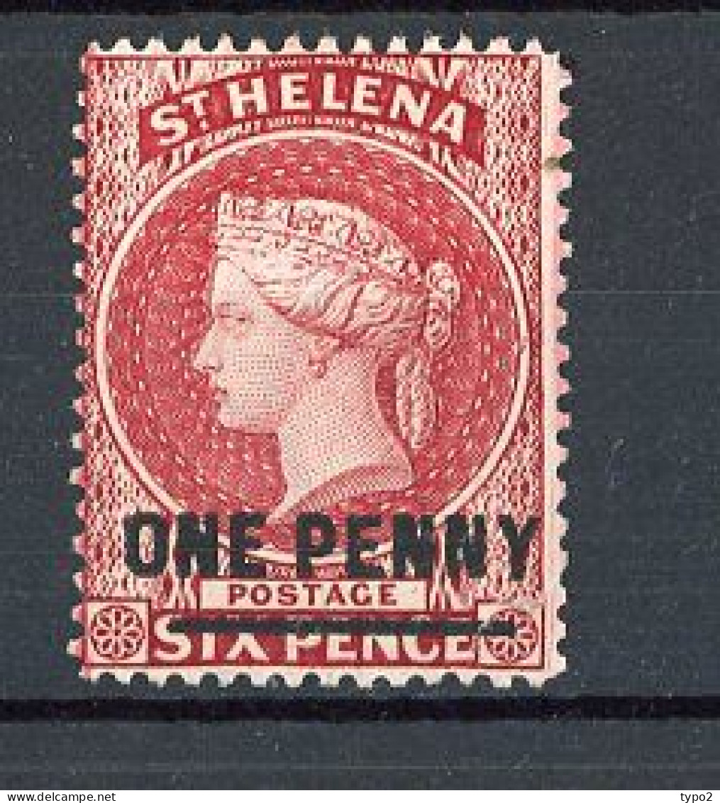 ST. HELENA  Yv. N° 13 Fil CA   (*)   1p Rouge Cote  4,5 Euro BE   2 Scans - Other & Unclassified