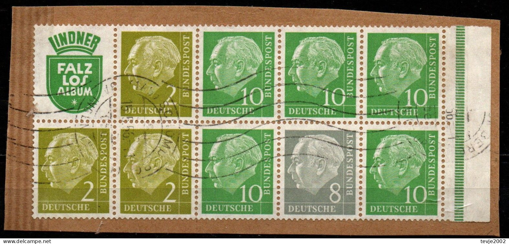 Bund 1956 - Markenheftchenblatt Mi.Nr. Hbl. 7 - Gestempelt Used Briefstück - 1951-1970