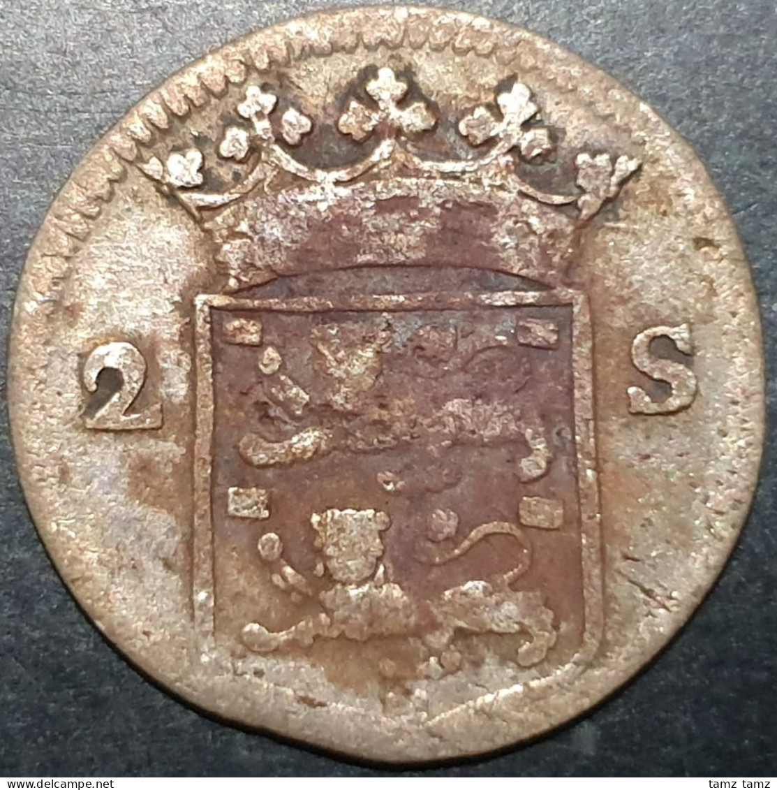 Provincial Dutch Netherlands West Friesland 2 Stuiver 1748 Silver - Monnaies Provinciales