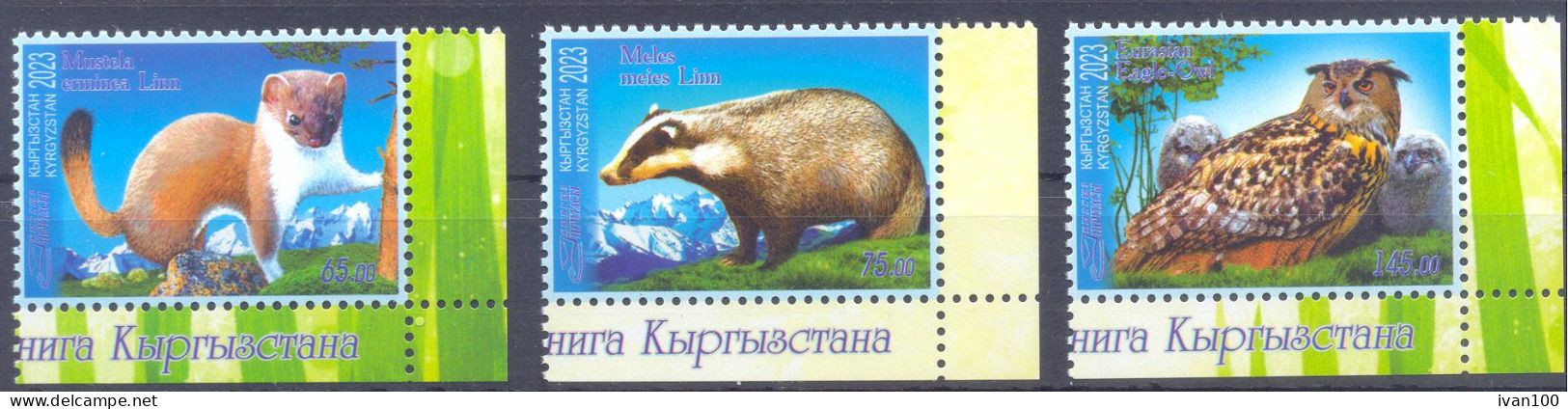 2023. Kyrgyzstan, Red Book Of Kyrgyzstan, Animals, Birds, 3v Perforatedr, Mint/** - Kirghizistan