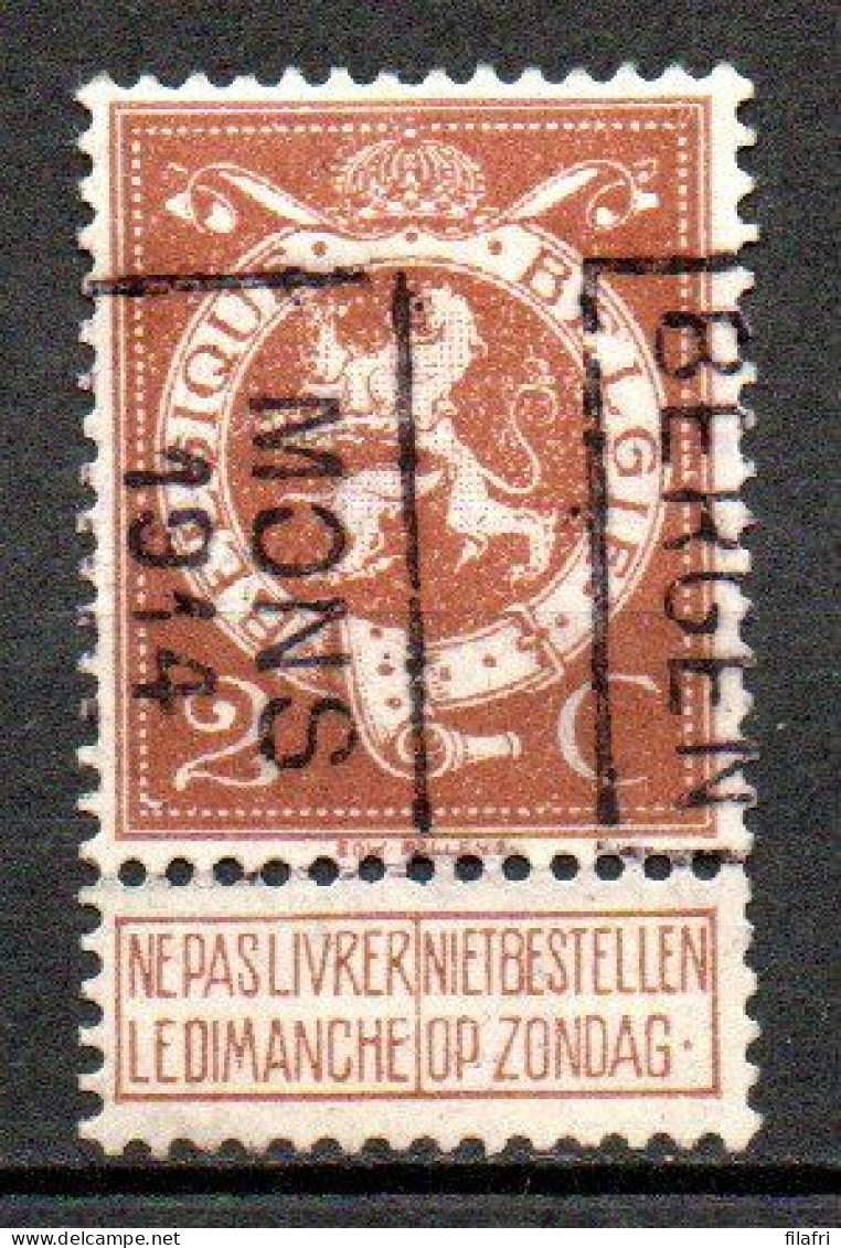 2367 Voorafstempeling Op Nr 109 - MONS 1914 BERGEN - Positie B - Roller Precancels 1910-19