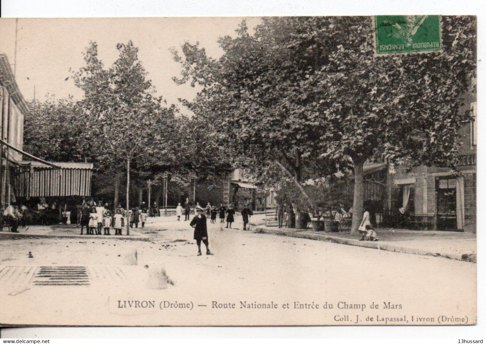 Carte Postale Ancienne Livron - Route Nationale Et Entrée Du Champ De Mars - Livron