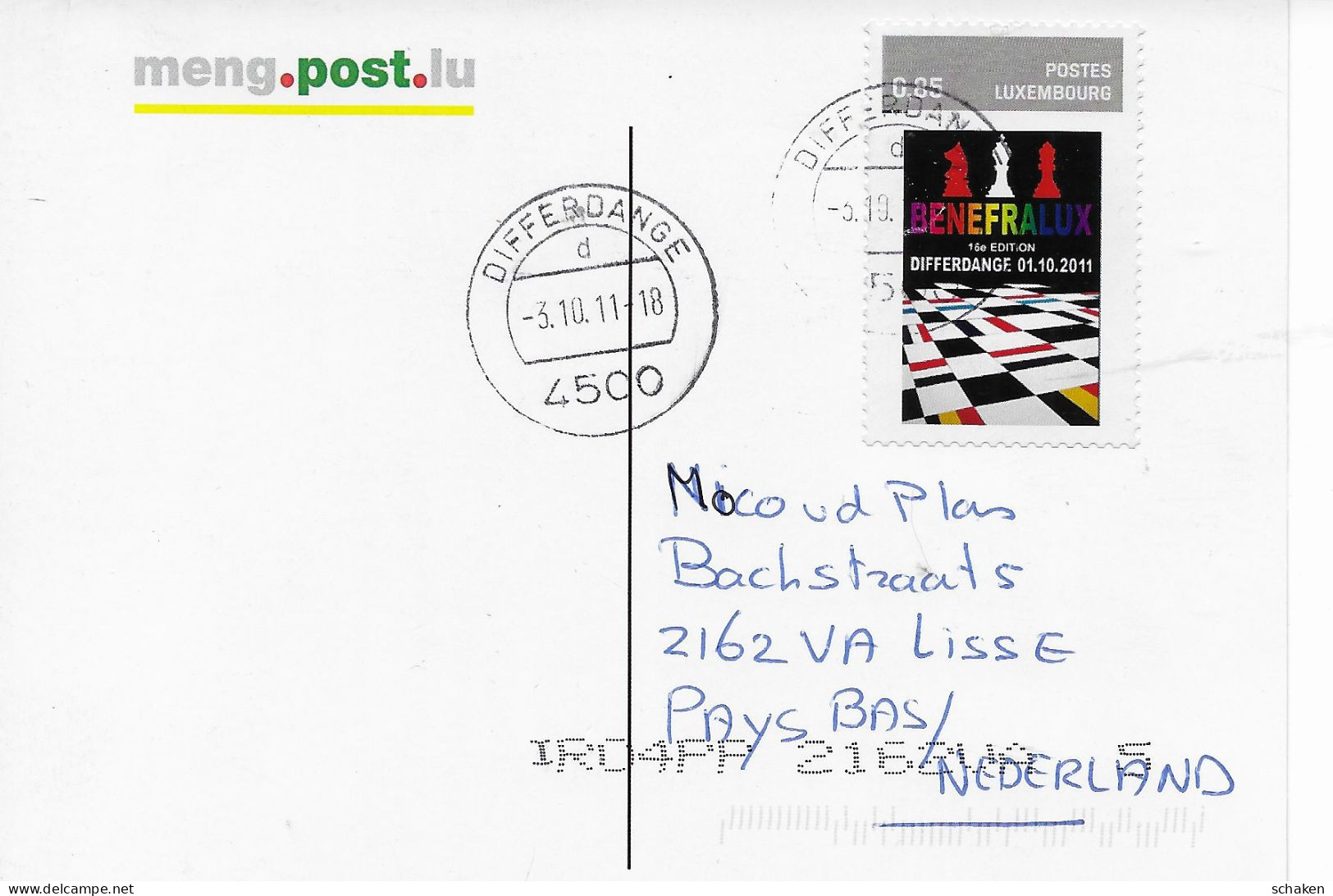 Luxemburg 2011 FDC; Chess Benefralux Differdange - Used Stamps