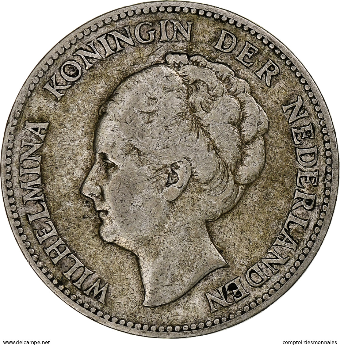 Pays-Bas, Wilhelmina I, Gulden, 1923, Argent, TB+, KM:161.1 - 1 Florín Holandés (Gulden)