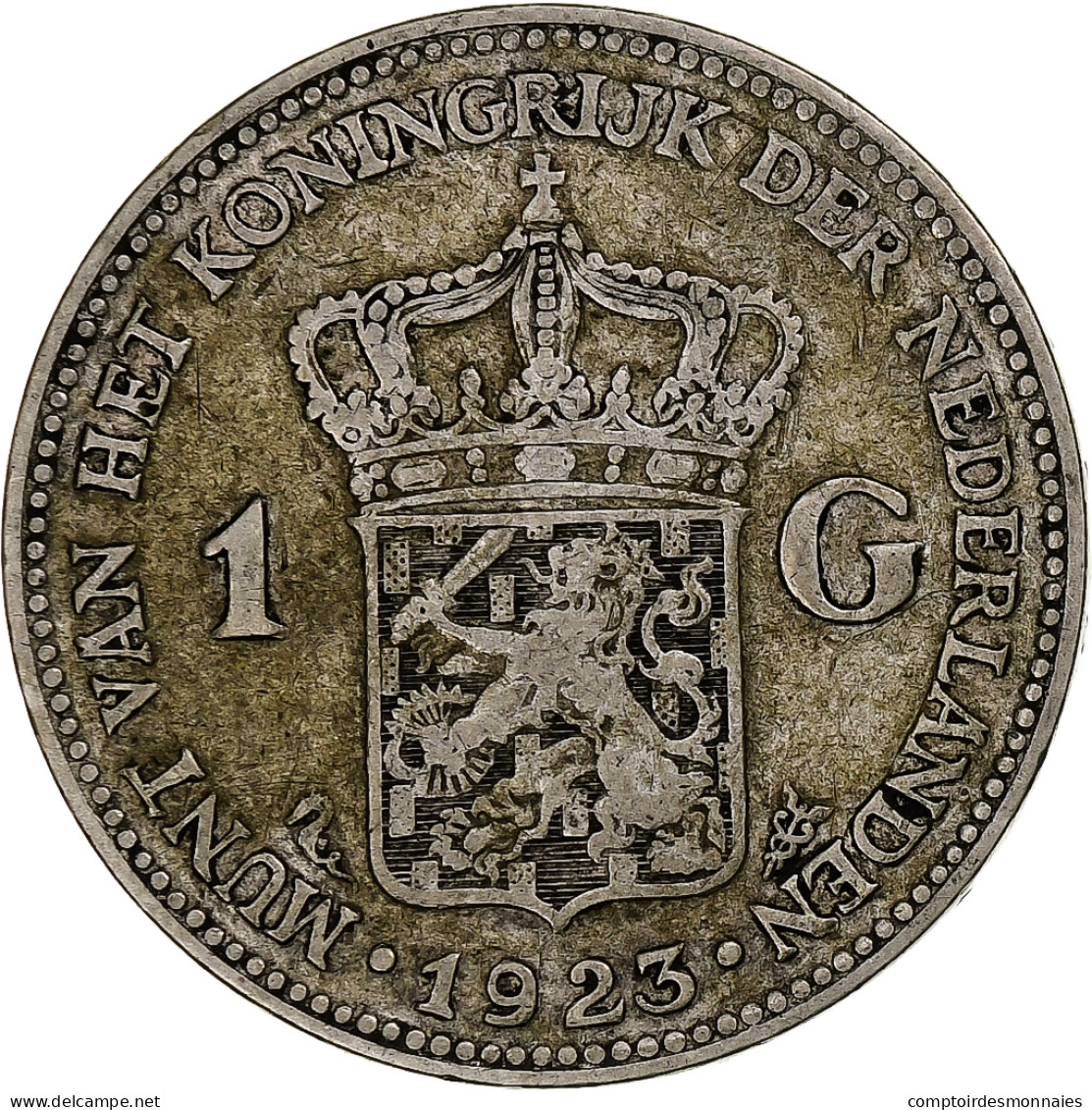 Pays-Bas, Wilhelmina I, Gulden, 1923, Argent, TB+, KM:161.1 - 1 Gulden