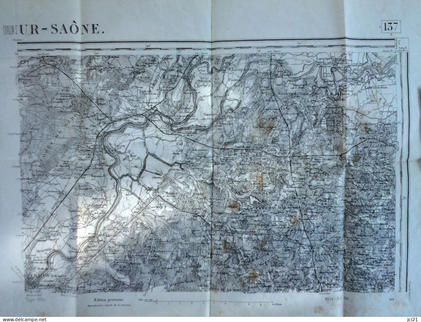 Carte Région Nord-Est De Chalon Sur Saône Type 1889 N° 137 [S]_M363 - Topographische Kaarten