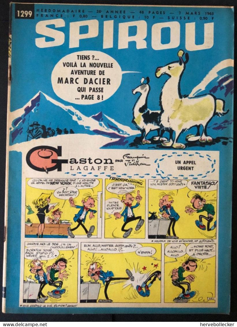 Spirou Hebdomadaire N° 1299 - 1963 - Spirou Magazine